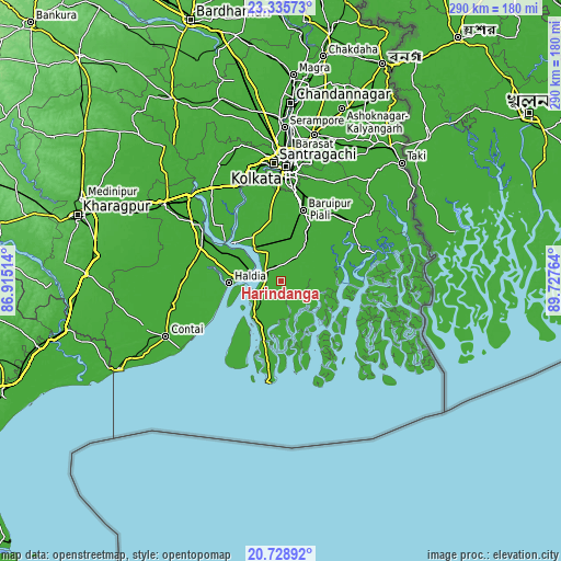 Topographic map of Harindānga