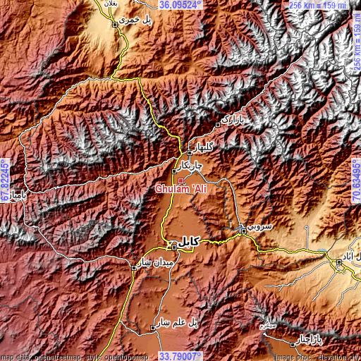 Topographic map of Ghulām ‘Alī
