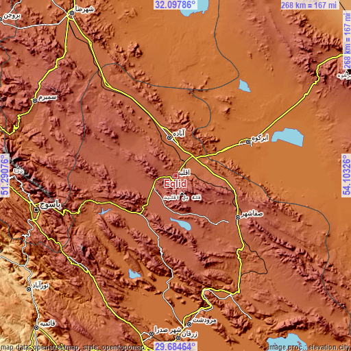 Topographic map of Eqlīd