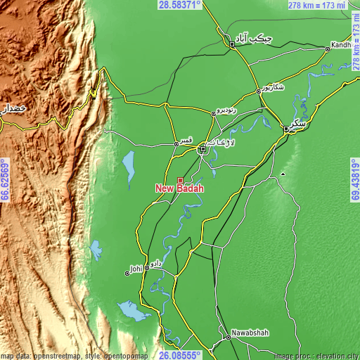 Topographic map of New Bādāh