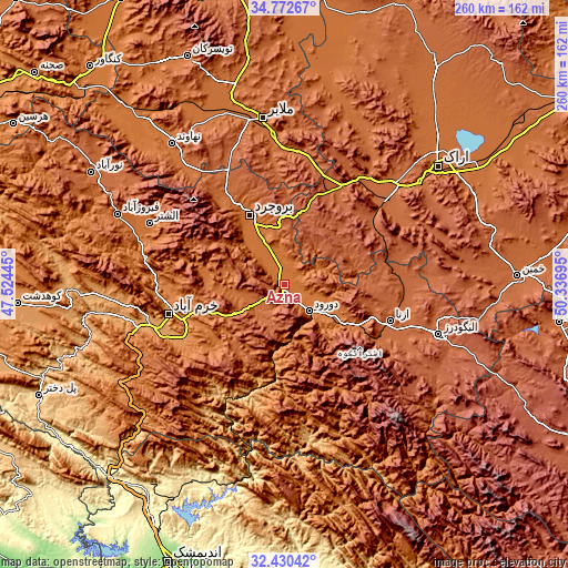 Topographic map of Aznā