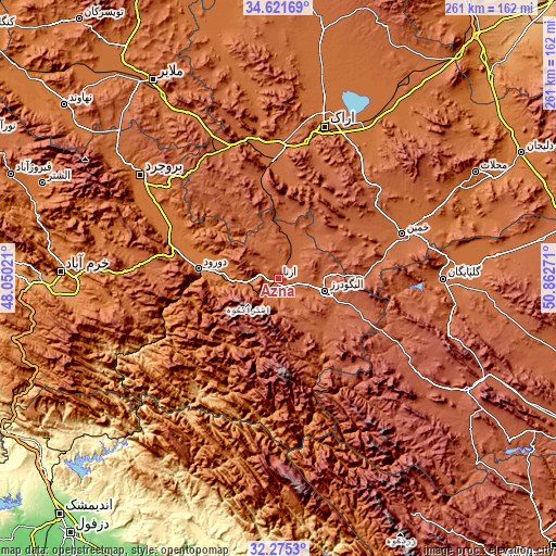 Topographic map of Aznā