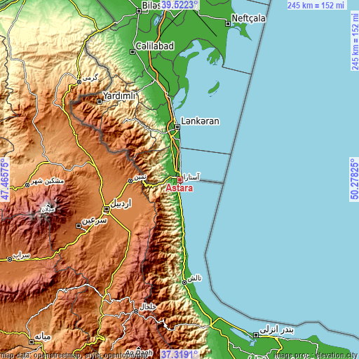 Topographic map of Āstārā