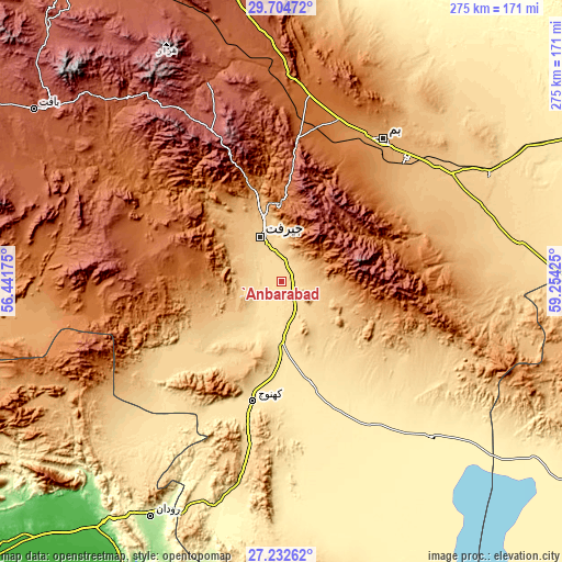 Topographic map of ‘Anbarābād