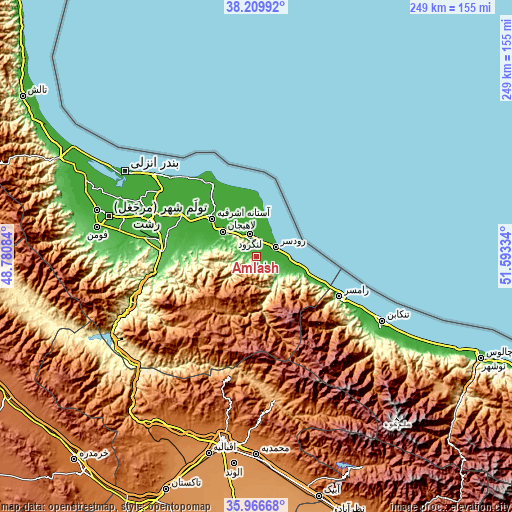 Topographic map of Amlash