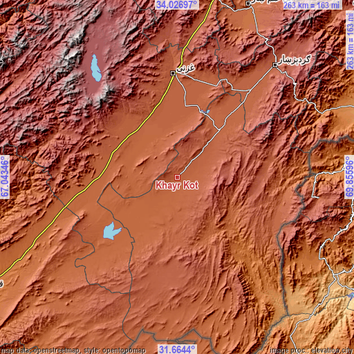 Topographic map of Khayr Kōṯ