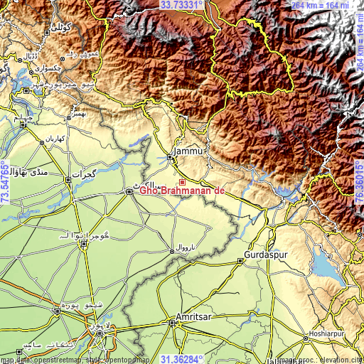 Topographic map of Gho Brāhmanān de