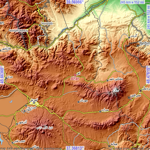 Topographic map of Ahar