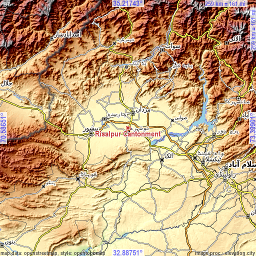 Topographic map of Risalpur Cantonment