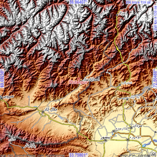 Topographic map of Wuṯahpūr