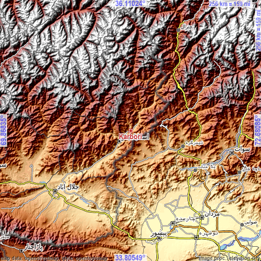 Topographic map of Karbori