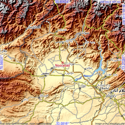 Topographic map of Noorabad