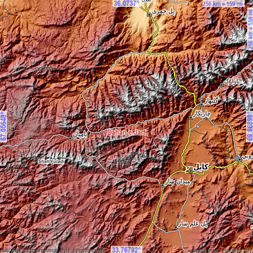 Topographic map of Dahan-e Jarf