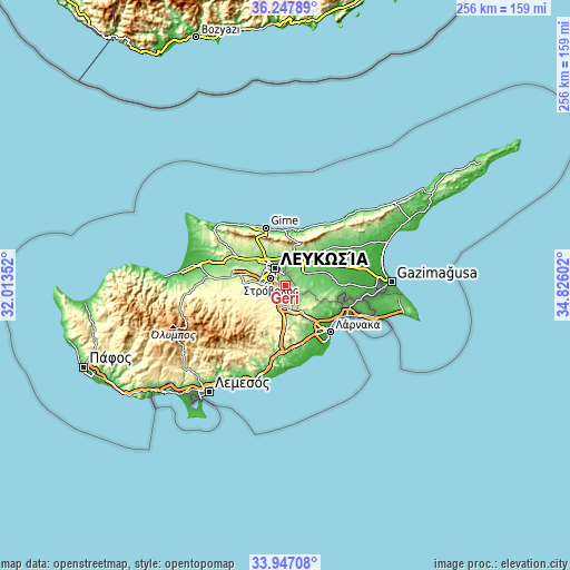 Topographic map of Géri