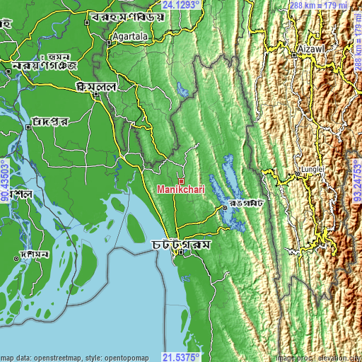 Topographic map of Manikchari