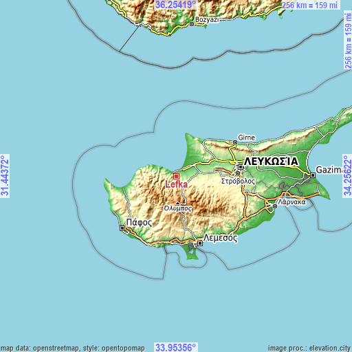 Topographic map of Léfka