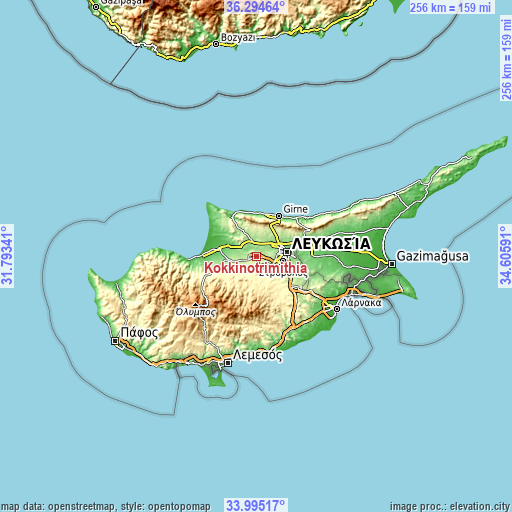 Topographic map of Kokkinotrimithiá