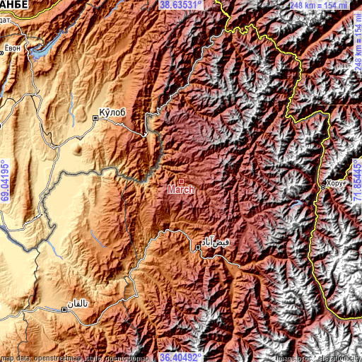 Topographic map of March