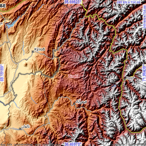 Topographic map of Zīrakī