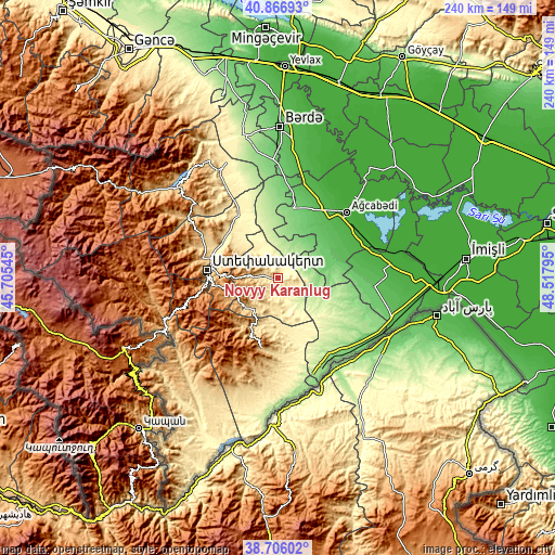 Topographic map of Novyy Karanlug