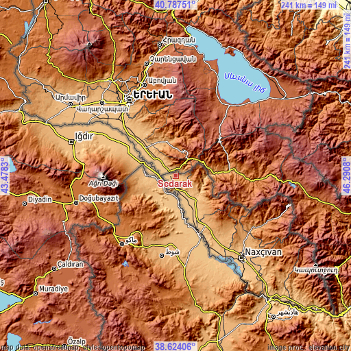 Topographic map of Sedarak