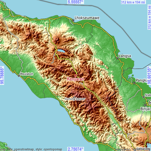 Topographic map of Kenyaran