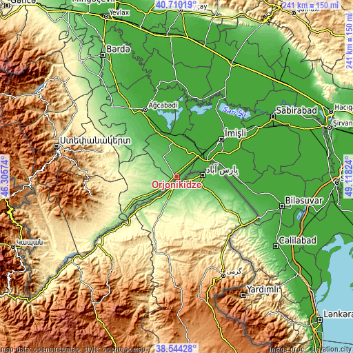 Topographic map of Orjonikidze