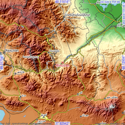 Topographic map of Mincivan