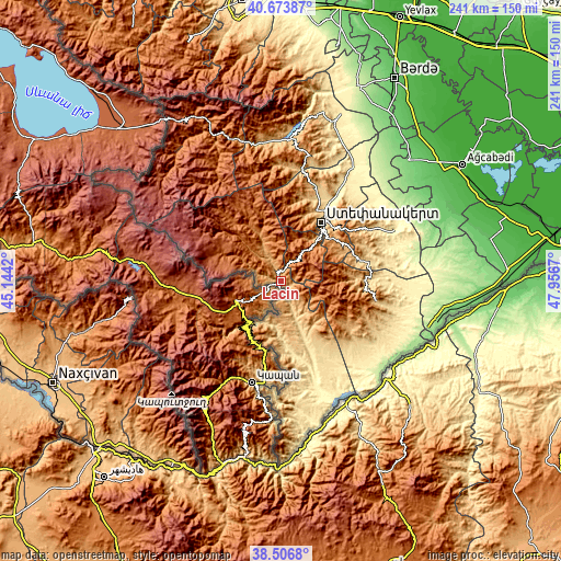 Topographic map of Laçın