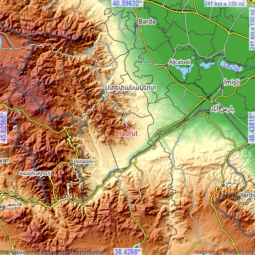 Topographic map of Hadrut