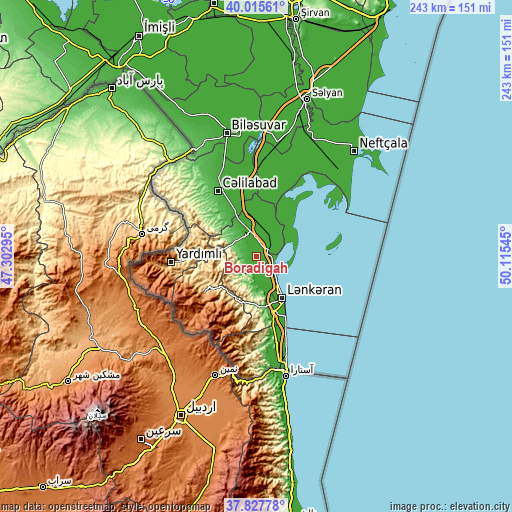 Topographic map of Boradigah