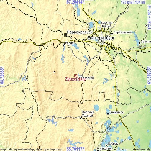 Topographic map of Zyuzel’skiy