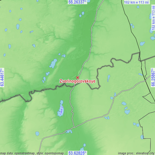 Topographic map of Zverinogolovskoye