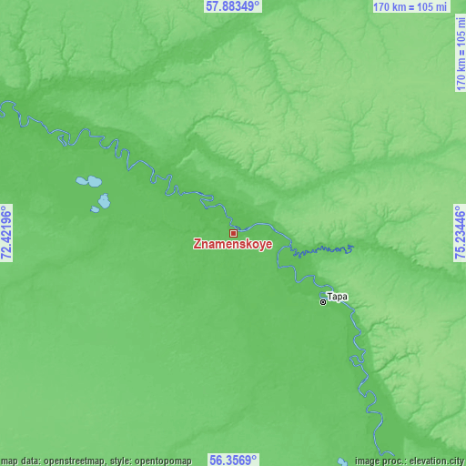 Topographic map of Znamenskoye