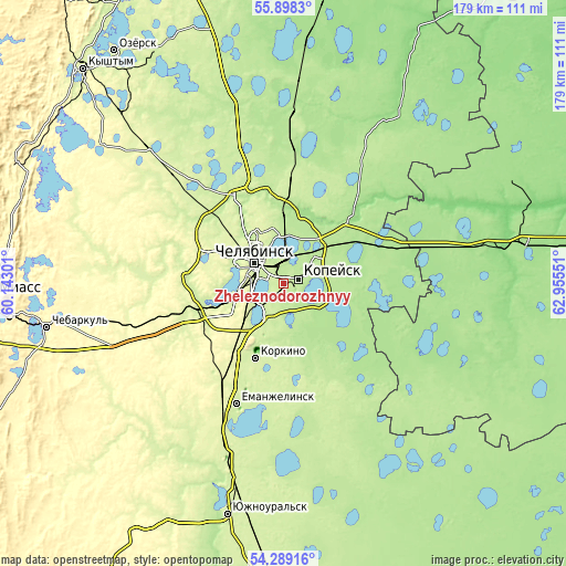 Topographic map of Zheleznodorozhnyy