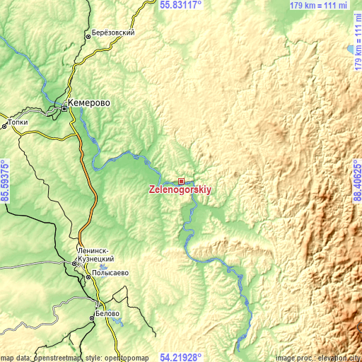 Topographic map of Zelenogorskiy