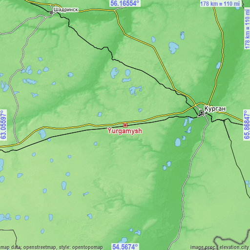 Topographic map of Yurgamysh