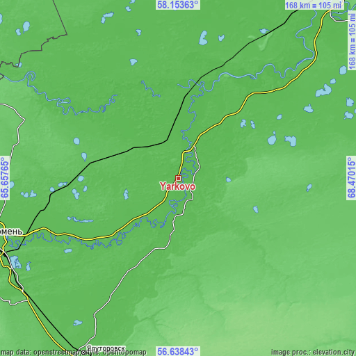 Topographic map of Yarkovo