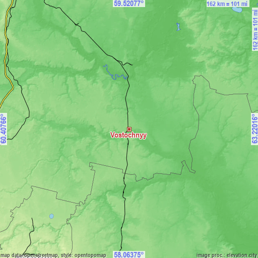 Topographic map of Vostochnyy