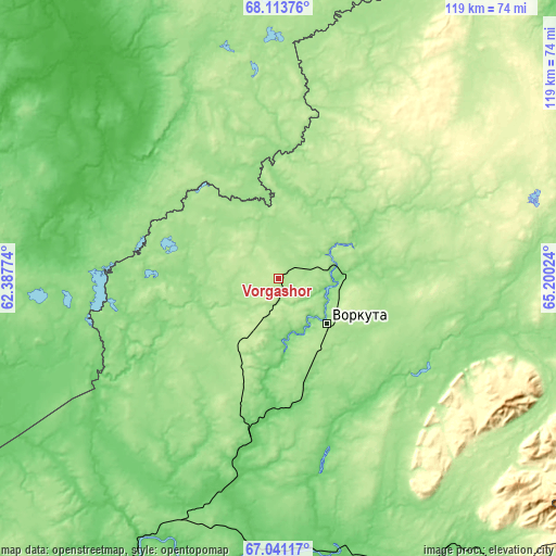 Topographic map of Vorgashor