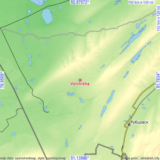 Topographic map of Volchikha
