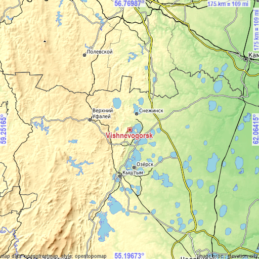 Topographic map of Vishnëvogorsk