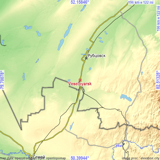 Topographic map of Veseloyarsk