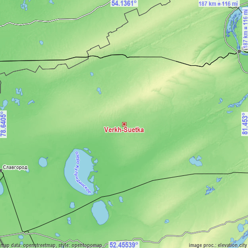 Topographic map of Verkh-Suetka