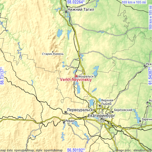 Topographic map of Verkh-Neyvinskiy
