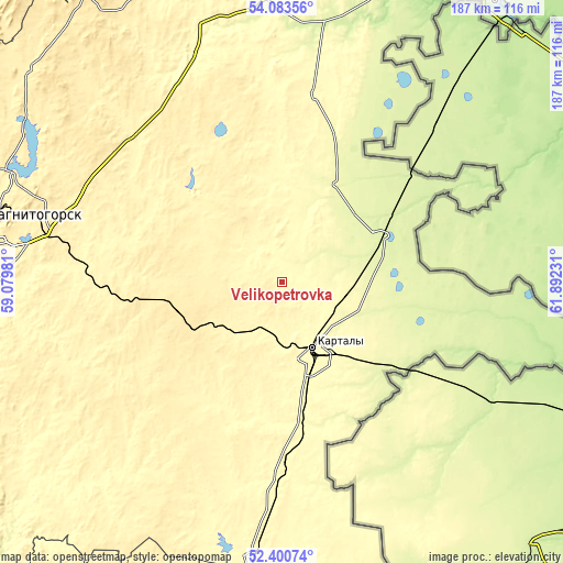 Topographic map of Velikopetrovka