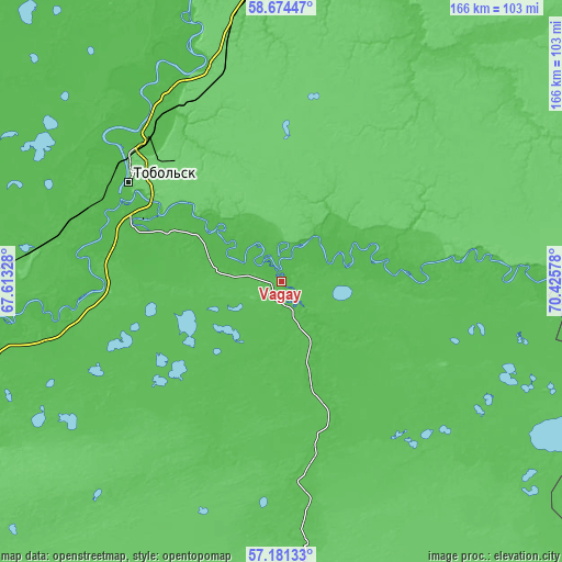 Topographic map of Vagay