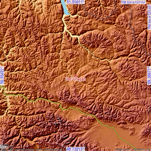 Topographic map of Ust’-Ulagan