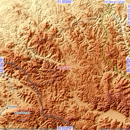 Topographic map of Ust’-Kan