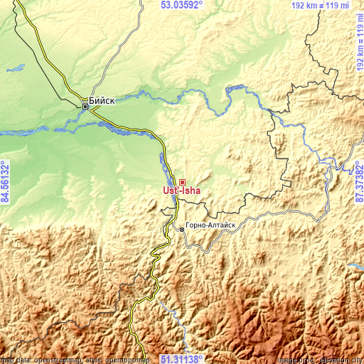 Topographic map of Ust’-Isha